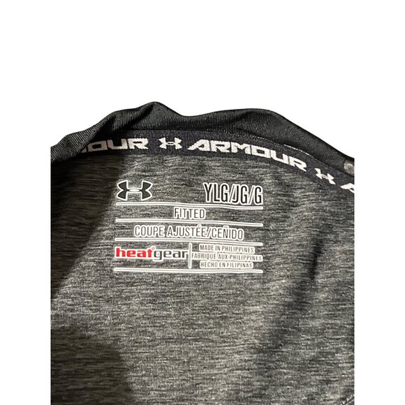 Under Armour Youth HeatGear Long Sleeve Shirt UPF 30+ Protection Gray YLG Fitted - Picture 4 of 4